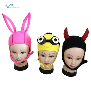 Sportswear Swimming Underwater Accessory Cartoon Fun 3mm Warm Animal Hat  Hoods Scuba Diver Neoprene Diving Cap