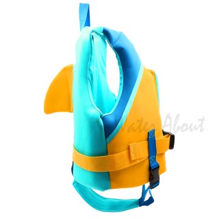 Personalized water sports swim trainer yellow and blue floating life vest neoprene life jacket for kids