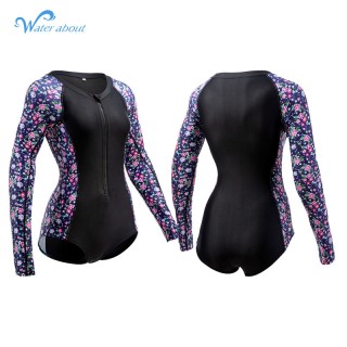 Factory Directly Supply One Piece Long Sleeve Shorty Swimming Women Rash Guard Lycra Surf Suit Supplier