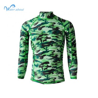 Camouflage Rash Guard Wetsuit Sun Protection Swimsuit Long-sleeved Surfing Snorkeling Swimming Suit Swimwear Men Surfing T-Shirt