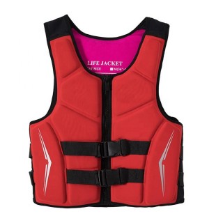 Hot Selling Woman's Red Neoprene Life Jacket Sale PVC Foam Large Buoyancy Marine Life Vest Kayak For Adult Rafting Life Vest