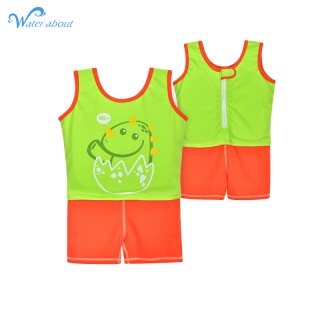 Summer children's one-piece buoyancy swimsuit baby training swimsuit girls short sleeve pants learn swimsuit supplier