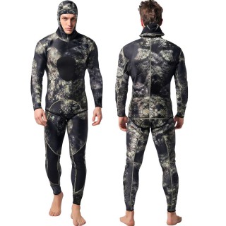 OEM Top Selling 3mm 5mm 7mm Diving Spearfishing suit,Camouflage Neoprene Hoodie Full Body Spearfishing Wetsuit