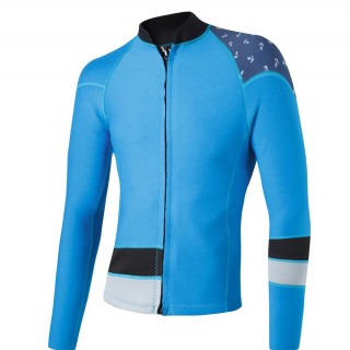 Upper-body long sleeves wet suit wetsuit diving suit jacket premium front zipper wetsuit jacket top supplier
