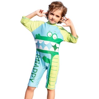 Wholesale Kids Swimsuit Child Long Sleeved UPF 50+ Beach Wear One-Piece Baby Boy's Zipper Swimwear