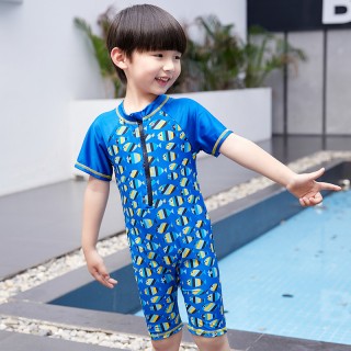 Hot sale Rash Guard Vest UPF50+ Swimwear short sleeve swimsuit with zipper 0-3 Years Baby Boys One Piece Suit