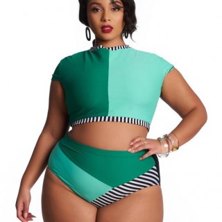 Custom 3XL 4XL Wholesale Custom Logo High Waist Swimsuit Big Size Swimwear Sexy Bikini Fat Ladies Bikini Plus Size Swimwear For Fat Women