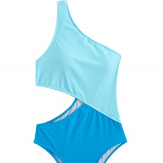 2022 Fashion New Customize Swimsuit Arrivals One Shoulder O Ring High Waist Two Piece Beachwear for Women